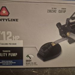 1/12HP 372 Gallon Per Hr Transfer Utility Pump (BRAND NEW IN BOX)