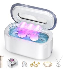 Ultrasonic Jewelry Cleaner, 48KHz Professional Jewelry Cleaner Ultrasonic Machine with Digital Timer, 30W Ultrasonic Cleaner for Necklaces, Eyeglasses