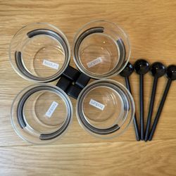 Vintage Bodum Bistro glasses and spoons (set of 4)