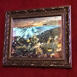 Tropical Fish Reef Holographic Picture Framed