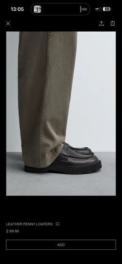 Zara Leather Penny Loafers