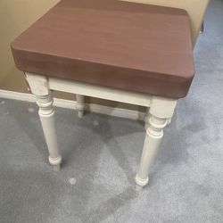 Brown and White Square Wood End Table