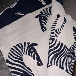 Pottery Barn Zebra Baby Blanket 