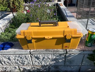 Plano Yellow Plastic Toolbox with Organizer Tray