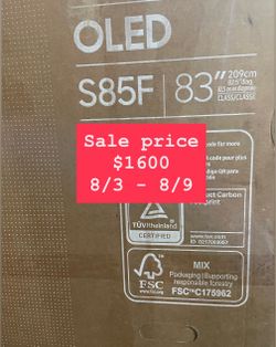 Samsung - 83” Class S85F Series OLED 4K SamsungVision AI Smart Tizen TV