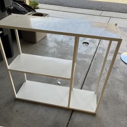 White Table with Shelves