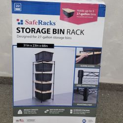 SafeRacks Storage Bin Rack, 5 Tote Capacity, NSF Certified