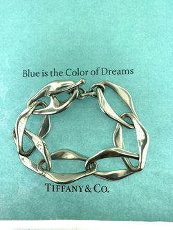 TIFFANY & CO.~ ELSA PERETTI "AEGEAN" STERLING SILVER TOGGLE BRACELET~RARE~$1600~
