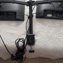 2 Monitors And Swing Arm Stand