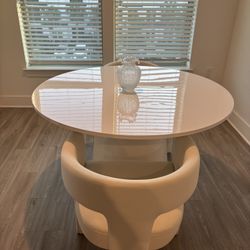 White Table And Two Chairs 