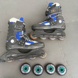 Seneca Force 5 Inline Roller Skates Size 6 Adult with extra wheels