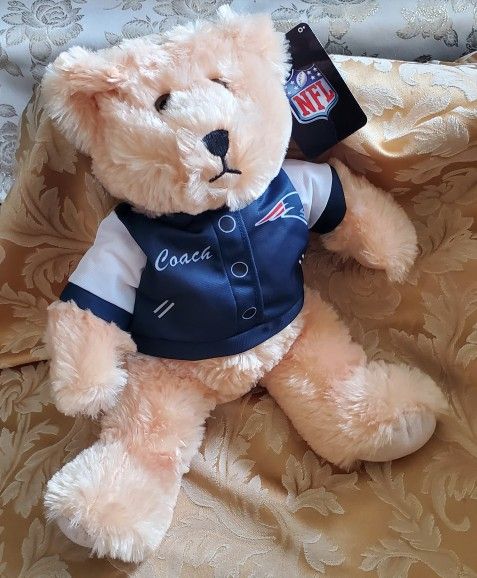 NFL Patriots Teddy Bear TY Beanie Baby Football Sports Team by Good Stuff