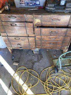 Vintage Wooden Tool Cabinet