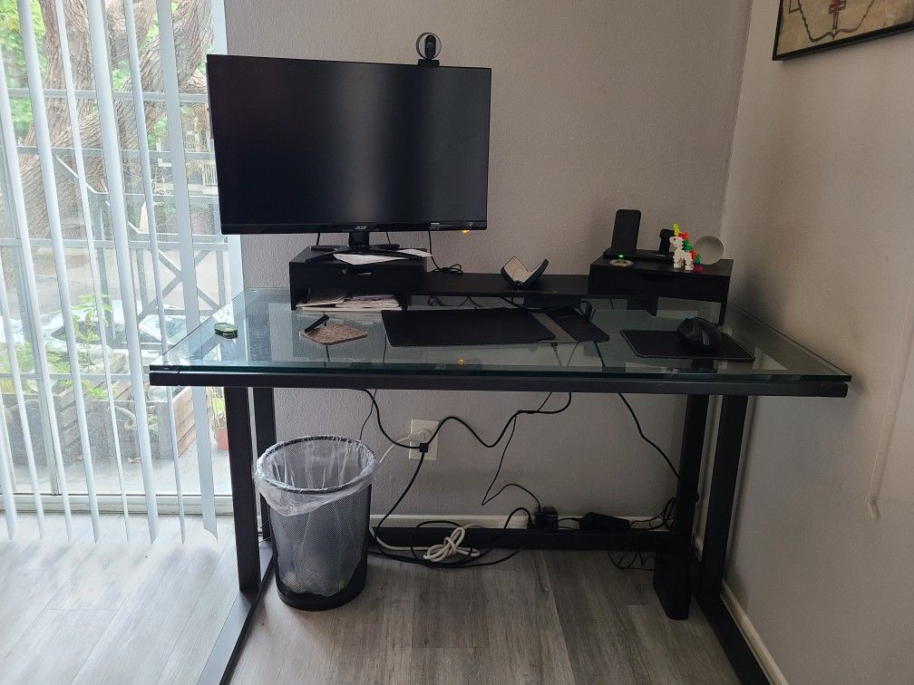 Glass Top Office Desk