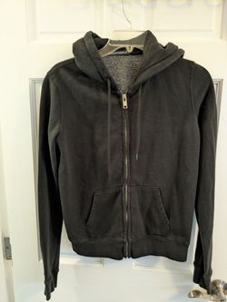 Brandy Melville Black Zip-Up Hoodie
