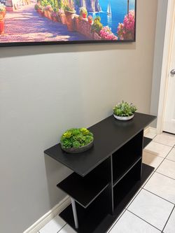 Black Asymmetrical Console Table