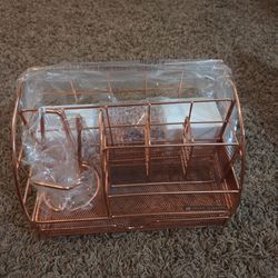 Office Almighty Rose Gold Mesh Desk Organizer