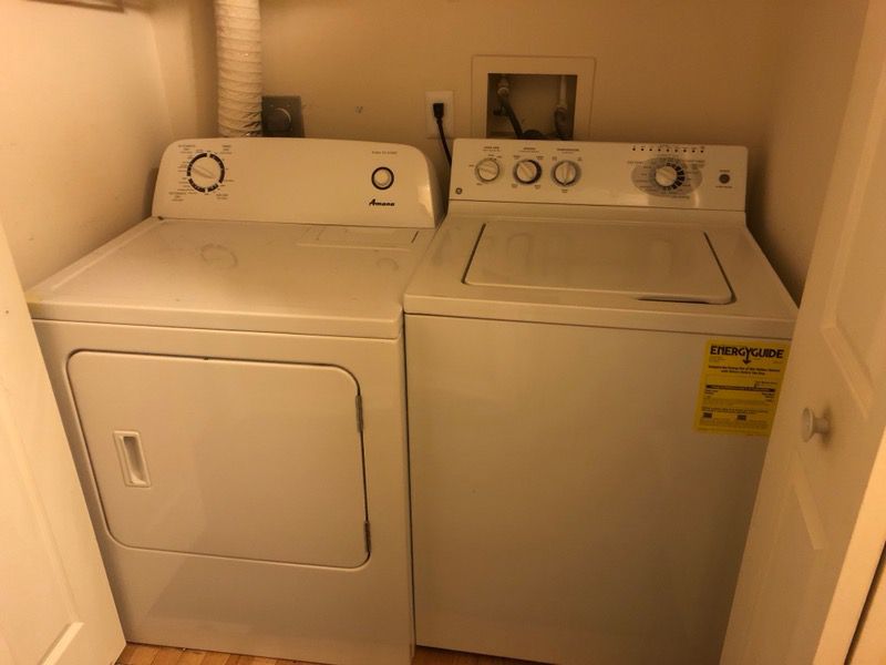 Almost new GE washer and Amana dryer for sale