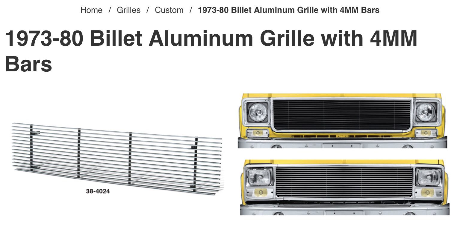 New!! 73-80 Chevrolet/GMC Aluminum Billet Grille