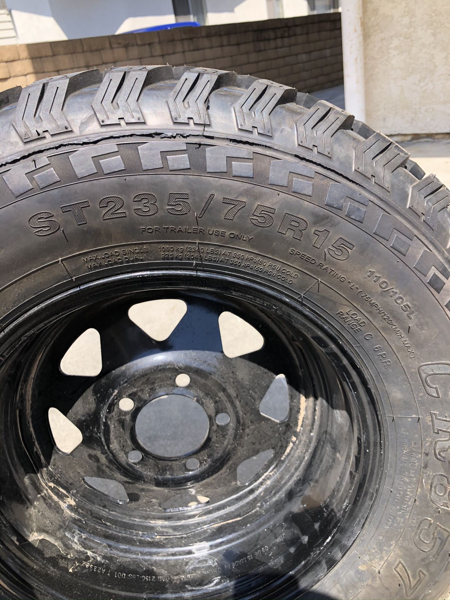 Westlake st235/75r15 cr857 off road trailer tire and rim