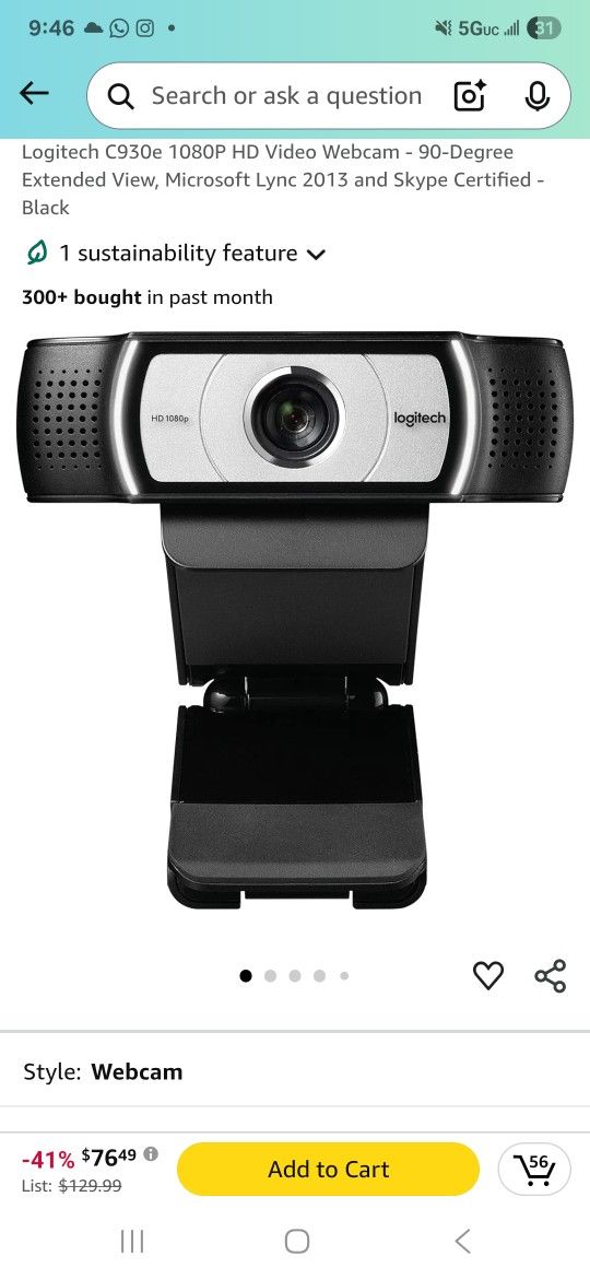 Webcam Logitech C930e 1080P HD