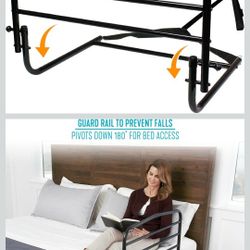 Stander 30 inch Safety Bed Rail, Folding Guardrail for Adults, Seniors, and Elderly, Bedside Stand Assist Bar, Fits King, Queen, Full, and Twin Beds, 