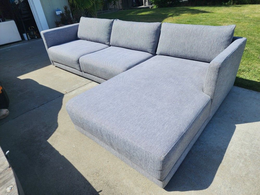 Grey Fabric Sectional Sofa