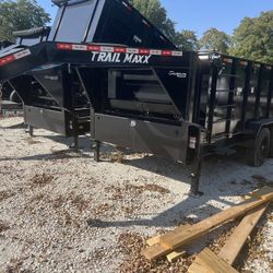 16 Ft Gooseneck 4 Ft Sides Dump Trailer