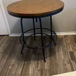 Round Wooden & Metal Table 