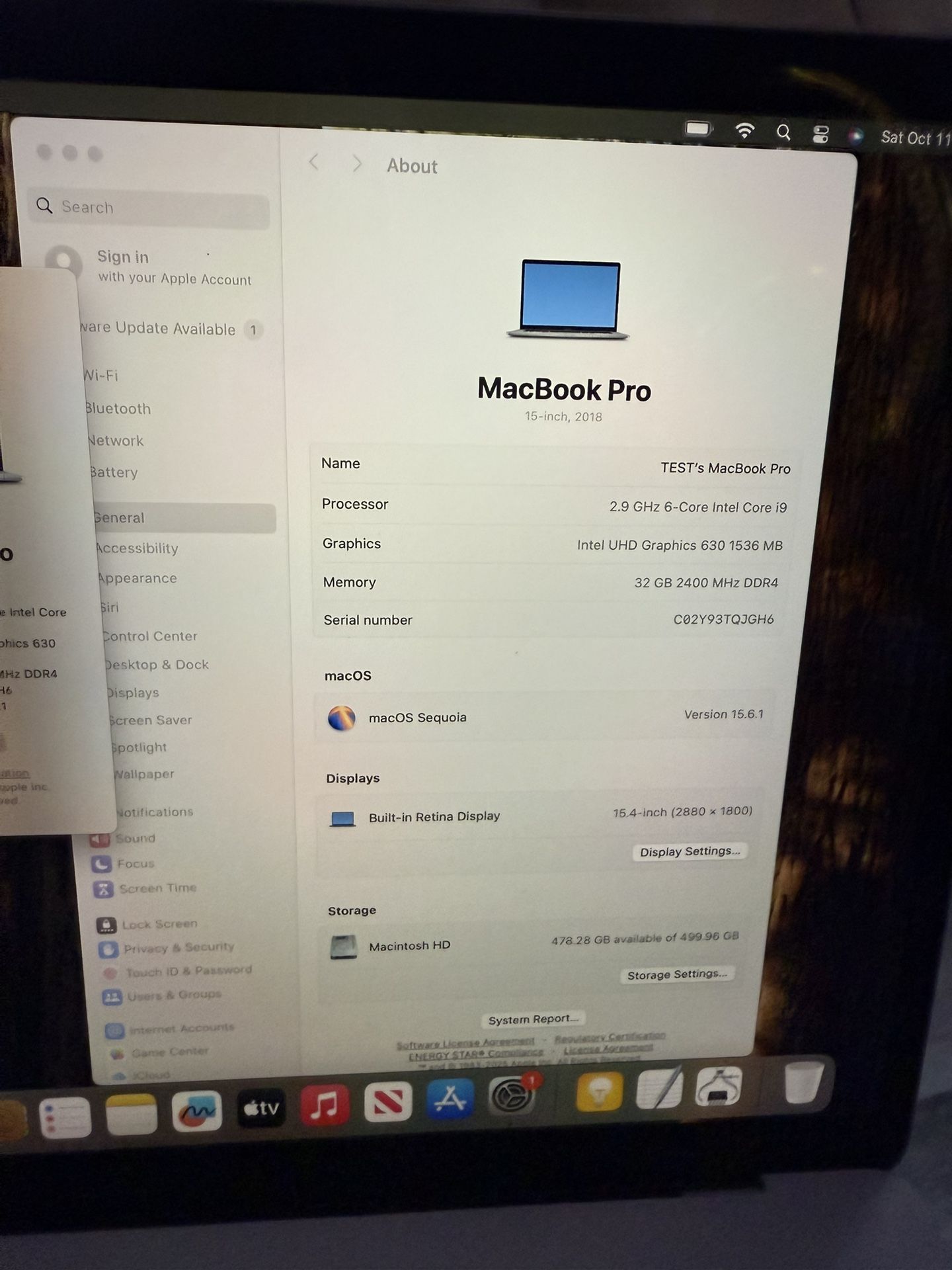 MacBook Pro 15 in. 2018