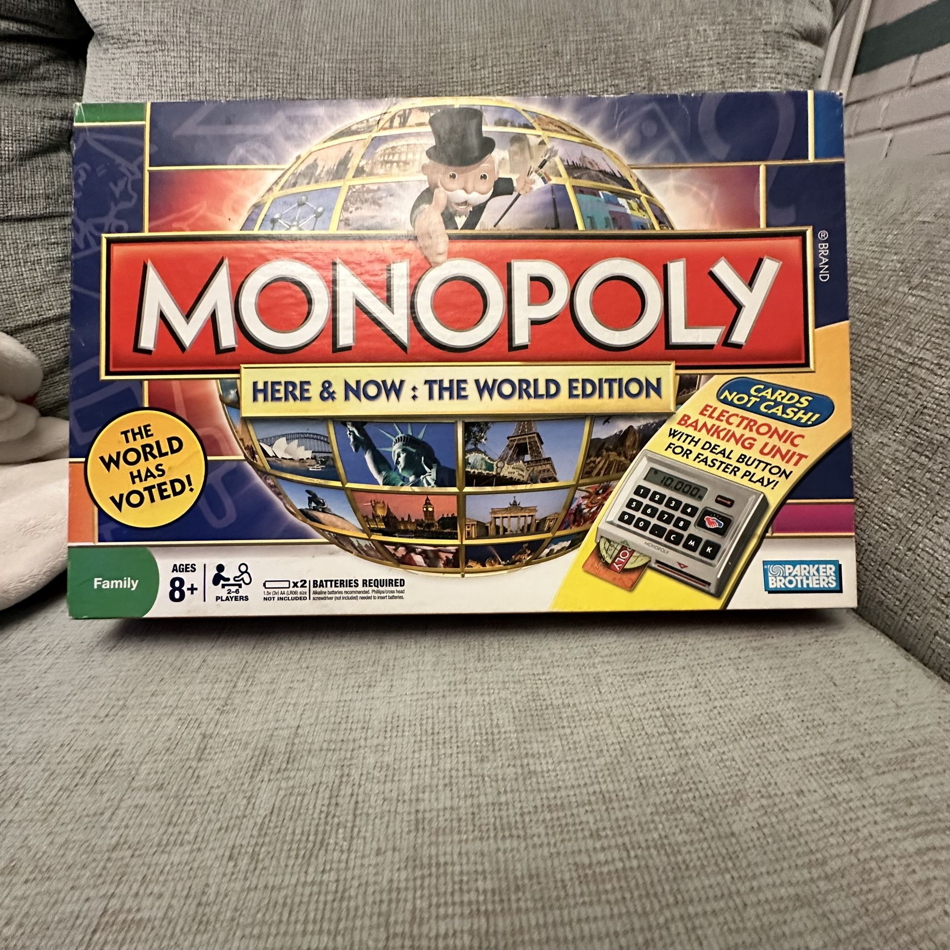 MONOPOLY HERE & NOW: THE WORLD EDITION BOARD GAME COMPLETE PARKER BROTHERS 2008