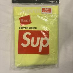 supreme hanes yellow boxer briefs size small