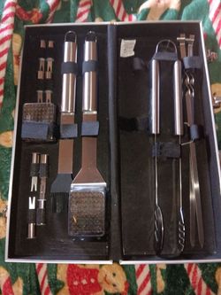 Stainless Steel BBQ Grill Tool Set w/ Carrying Case