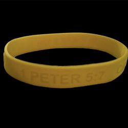 1 Peter 5:7 bible verse silicone wristband bracelet NEW never used