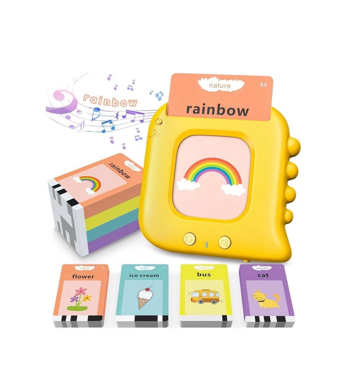 Yellow Talking Flash Cards Kids Toddler Flash Cards with 240 Words For Autism