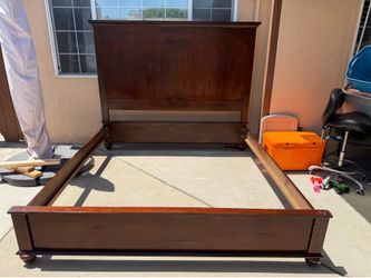 Wooden king bed frame
