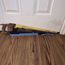 Hand painted hand saw western cowboys horses