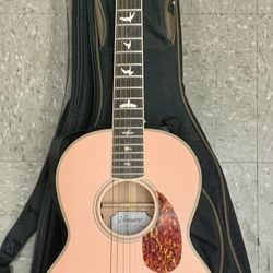 PRS P20 Parlor Pink Lotus Acoustic Electric Guitar Pink Lotus Fish an Electronics Music Musical Instrument Audio Studio Live Concert Performance Rock