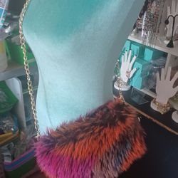 Fur Zipper Crossbody Bag 