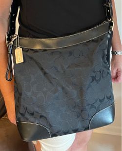 Vintage Y2K Black Coach Shoulder Bag 🖤 Style 6346 with Authentic Coach Brown Drawstring Dust Bag