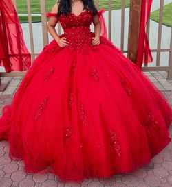 Red quinceañera dress