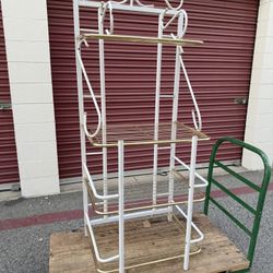 32”w, 18”d, 52”h, Metalic Frame Shelves