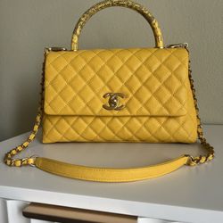 Chanel COCO Handle Bag Yellow 
