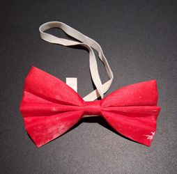 Pre-Owned Red with white spots polyester Bow Tie Costume Accessory