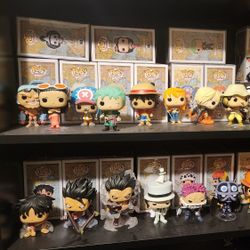 Lot Of 18 One Piece Funko Pops, Full Crew Plus Luffy Gears And Villains