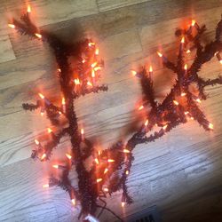 Set of 2 Small Halloween Light Up Trees