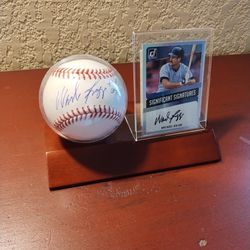 Wade Boggs Encased Dual Autographed Baseball And Signed Card #eshopchicago