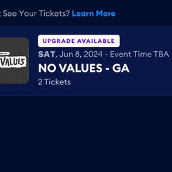 No Values 2 GA tickets