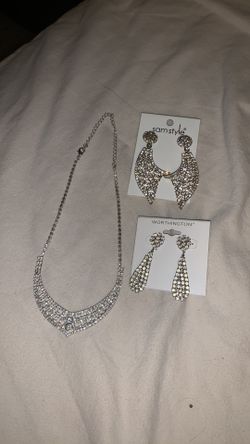Costume Jewelry Set With Necklace And Earrings