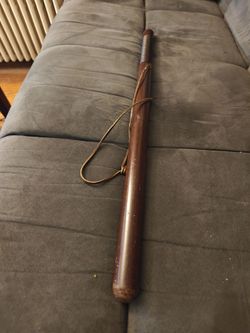 Vintage Wooden Police Baton with Wrist Strap